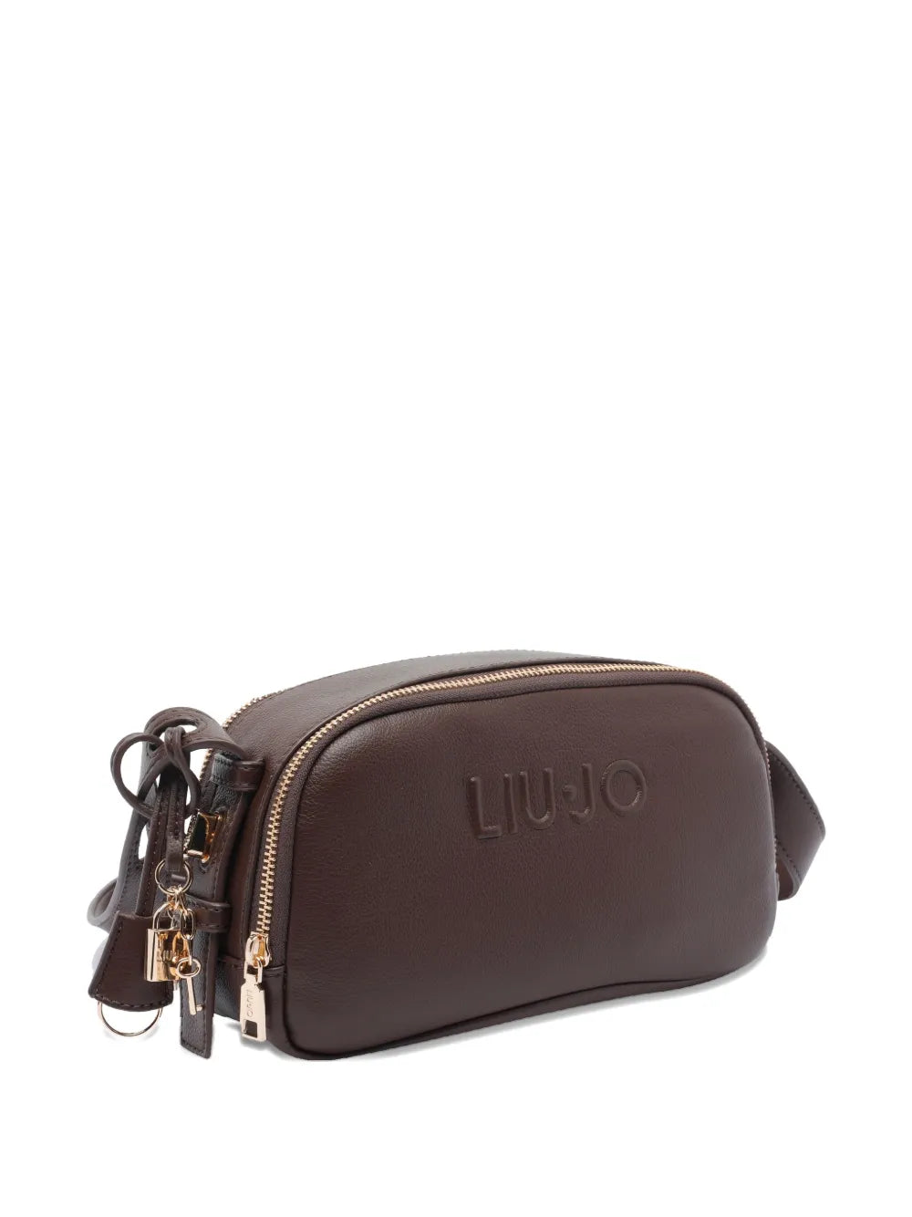 LIU JOmedium logo-embossed zip-top shoulder bag