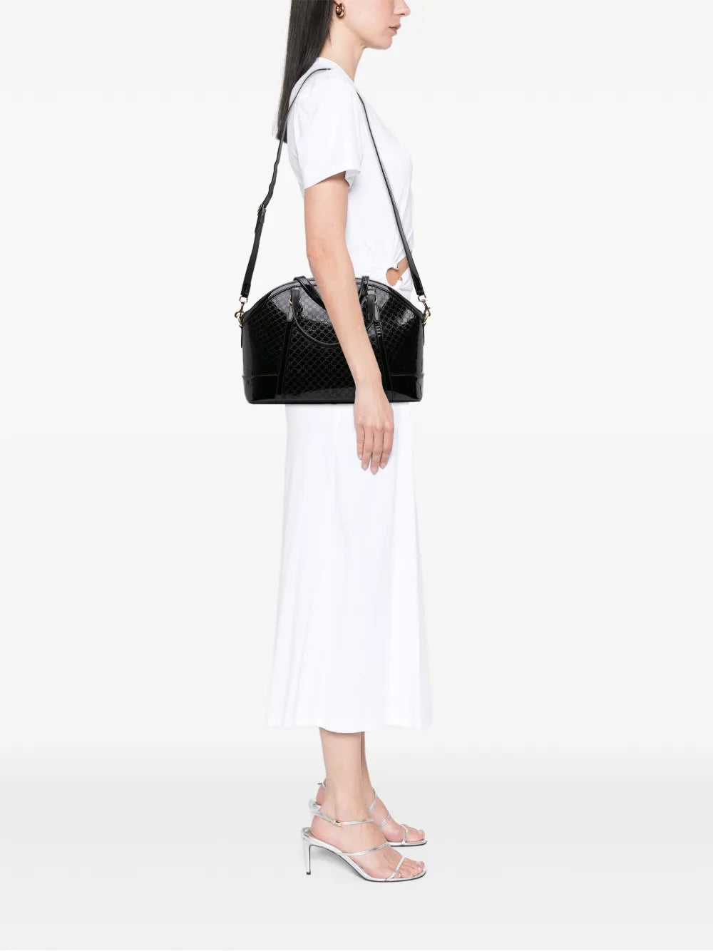 Pre-OwnedGucci Pre-Owned2016-2025 Large Microguccissima Patent Dome satchel