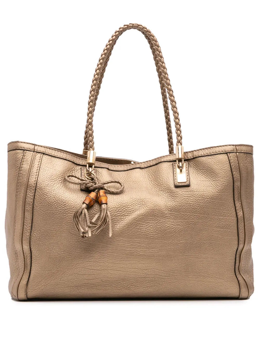 Pre-OwnedGucci Pre-Owned2016-2025 Metallic Grained Leather Bella tote bag