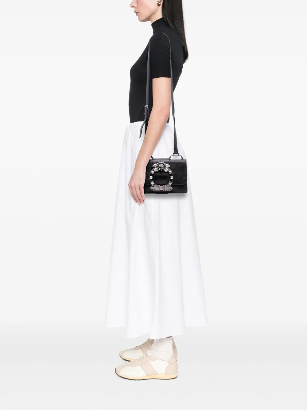 Pre-OwnedMiu Miu Pre-Owned2010-2025 Goatskin Madras Soft Calf Crystal Embellished crossbody bag