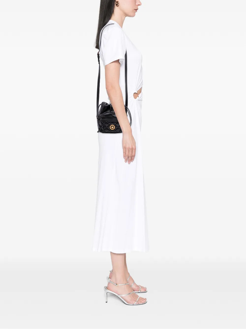 Pre-OwnedVersace Pre-Owned2019-2025 Quilted Calfskin La Medusa Drawstring bucket bag