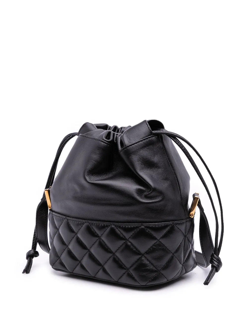 Pre-OwnedVersace Pre-Owned2019-2025 Quilted Calfskin La Medusa Drawstring bucket bag