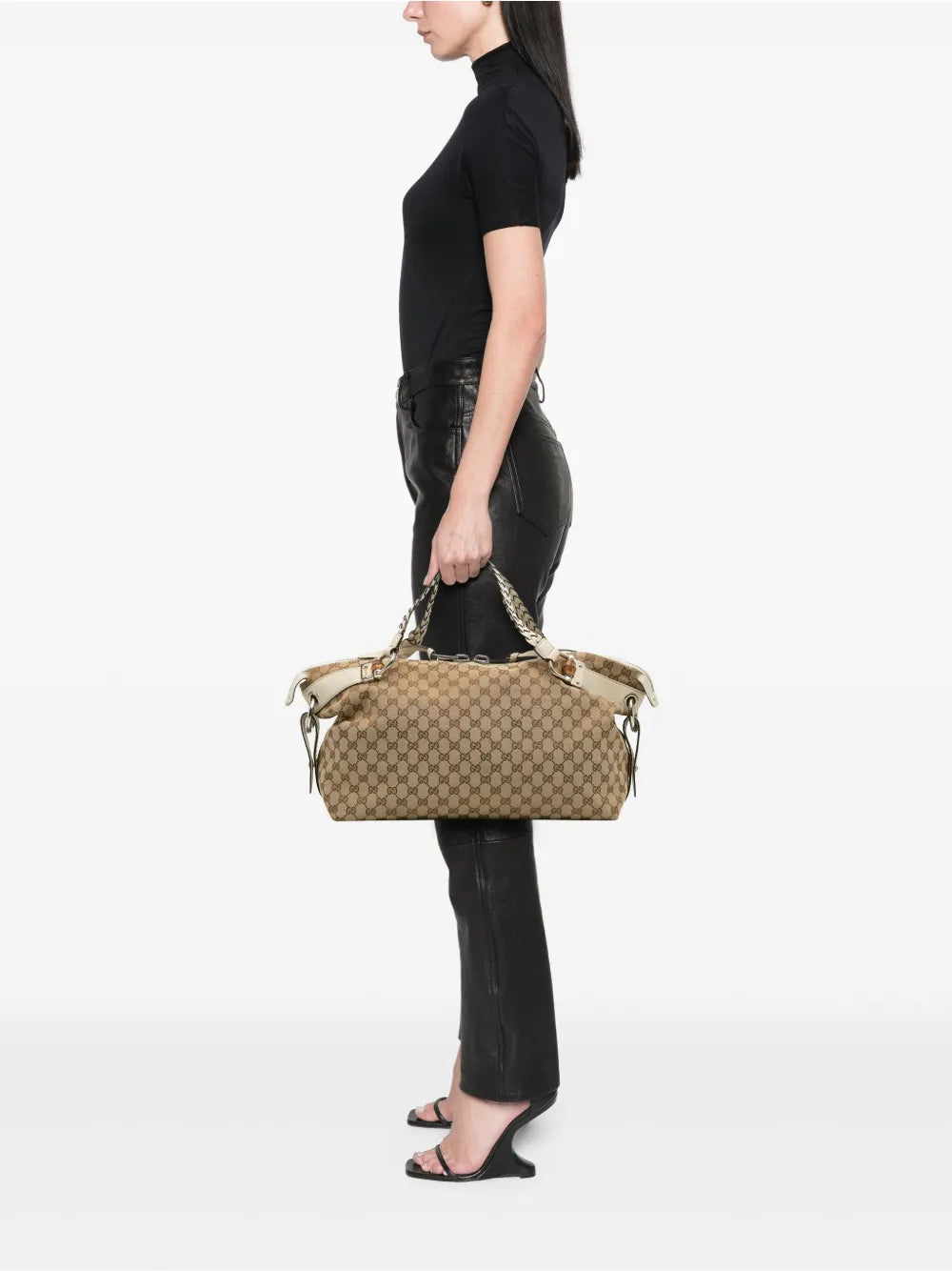 Pre-OwnedGucci Pre-Owned2016-2025 Medium GG Canvas Bamboo Bar tote bag