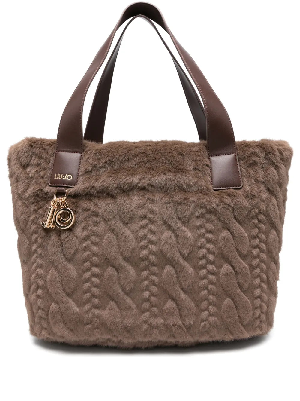 LIU JOcable-knit tote bag