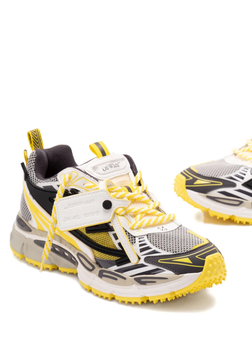 Off-White Textured-Sole Lace-Up Sneakers