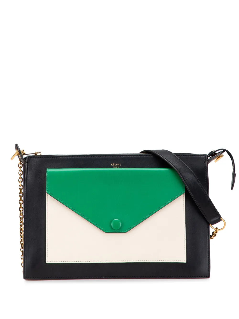 Pre-OwnedCeline Pre-Owned2014 Tricolor Leather Pocket Envelope Zip crossbody bag