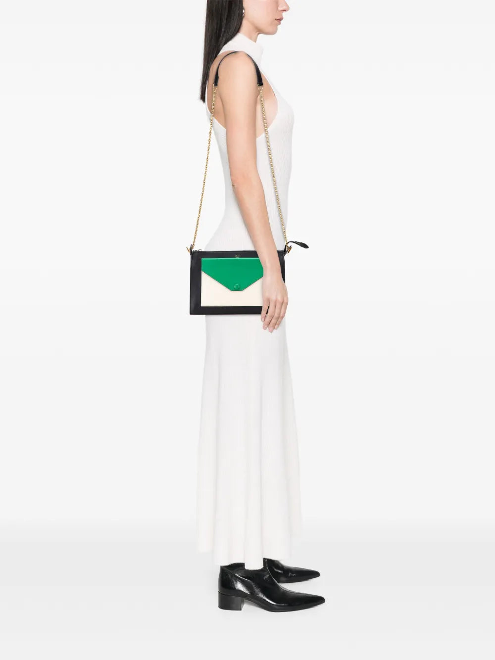 Pre-OwnedCeline Pre-Owned2014 Tricolor Leather Pocket Envelope Zip crossbody bag