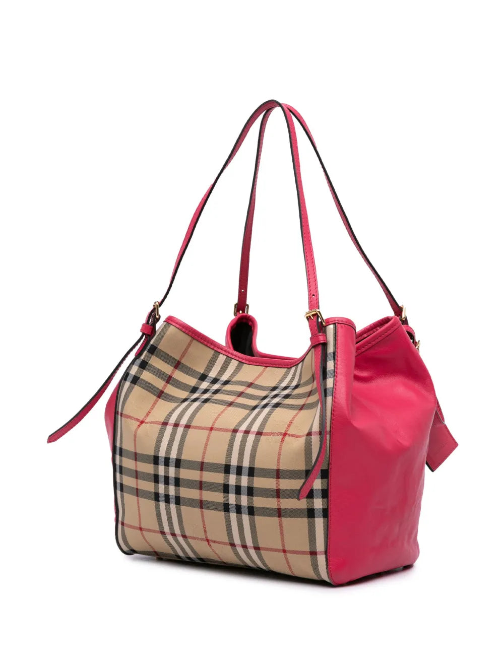 Pre-OwnedBurberry Pre-Owned2021-2025 Small Haymarket Check Canvas and Leather Canterbury tote bag