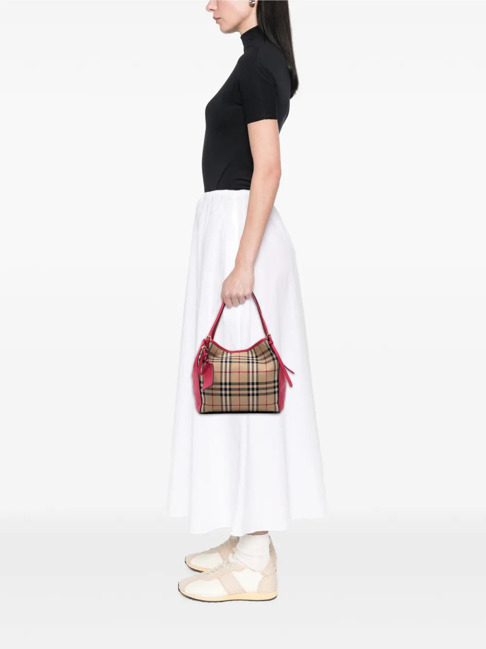 Pre-OwnedBurberry Pre-Owned2021-2025 Small Haymarket Check Canvas and Leather Canterbury tote bag