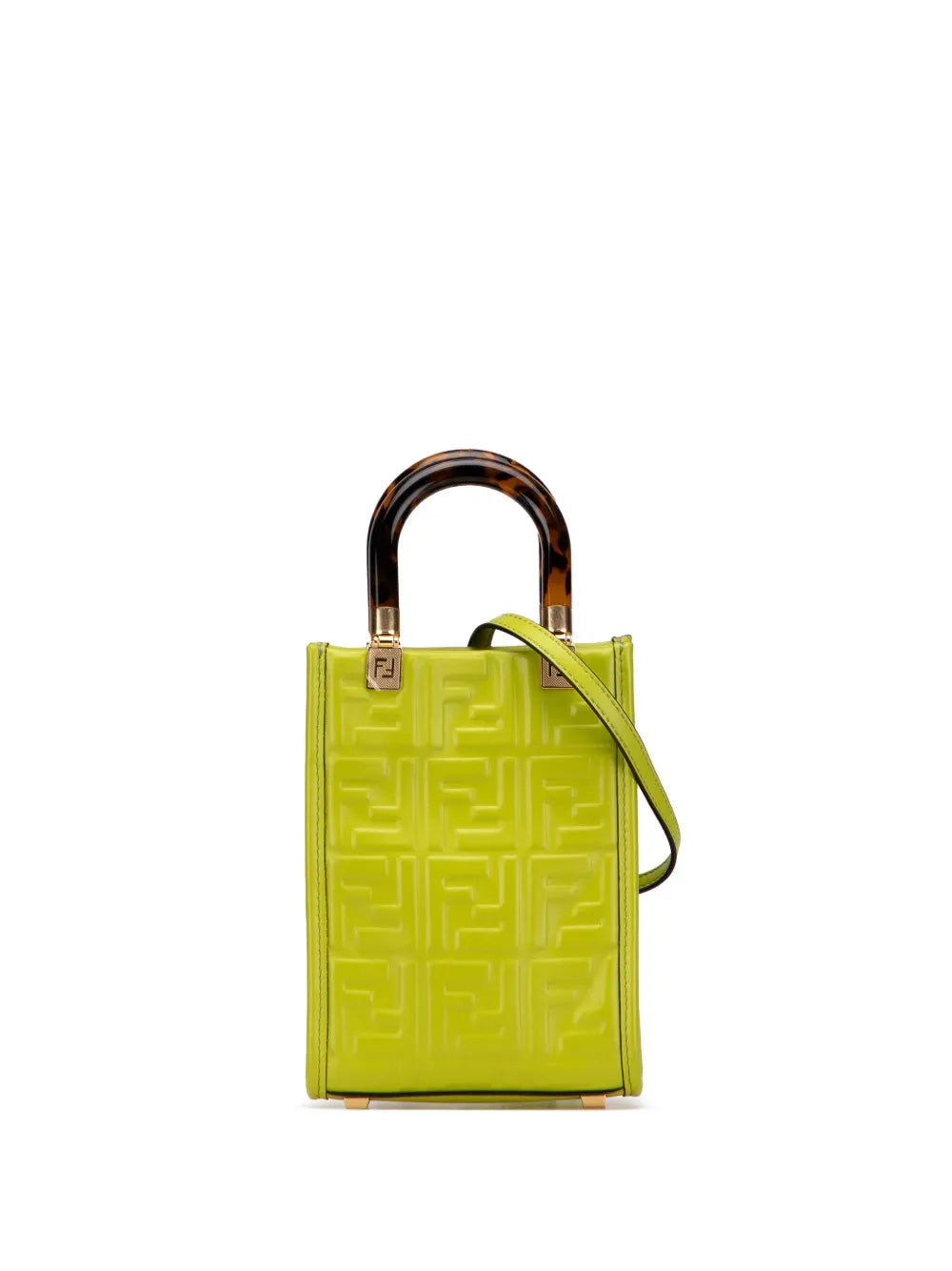 Pre-OwnedFendi Pre-Owned2010-2025 Mini Zucca Embossed Leather Sunshine Shopper Tote satchel