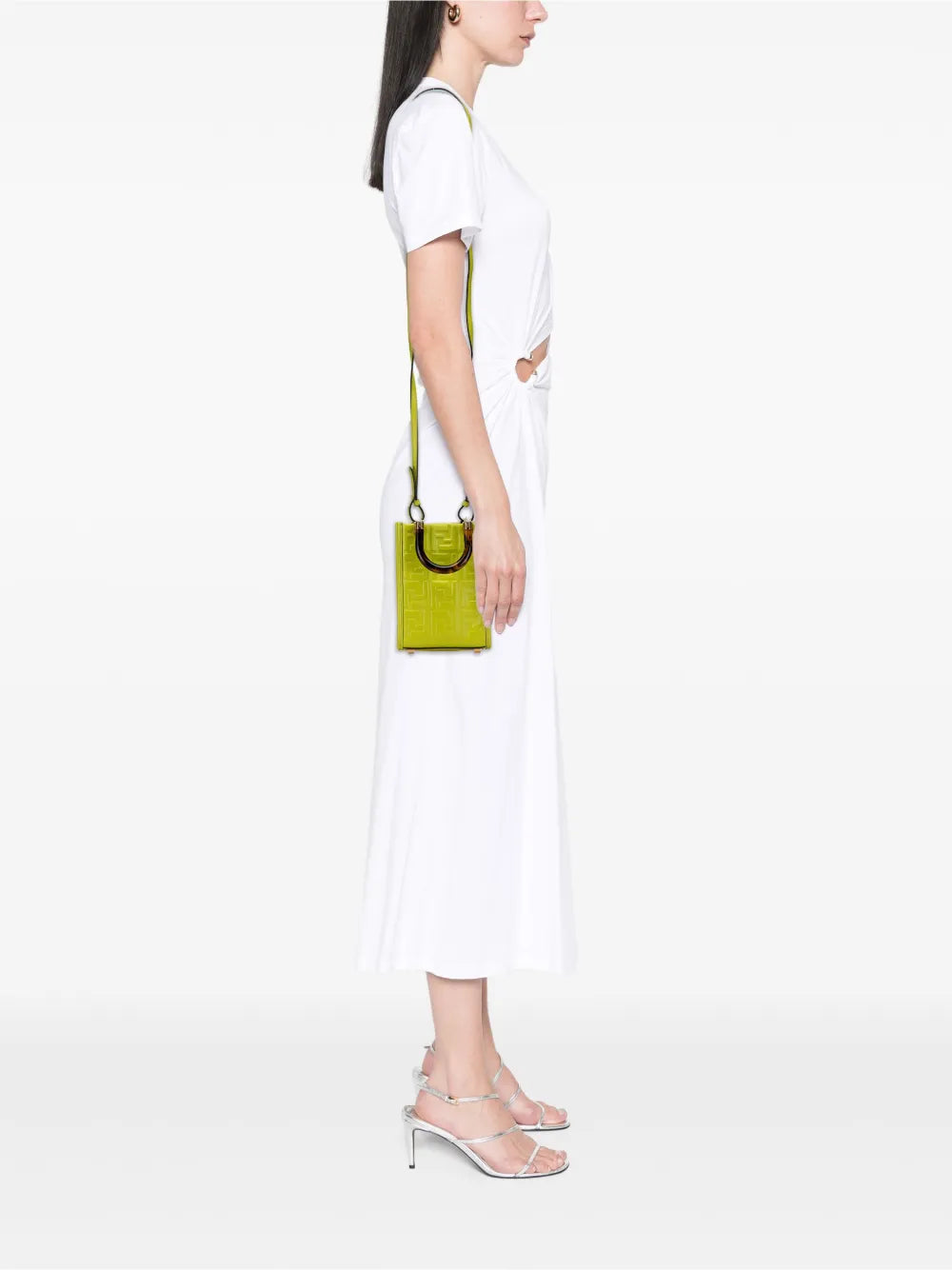 Pre-OwnedFendi Pre-Owned2010-2025 Mini Zucca Embossed Leather Sunshine Shopper Tote satchel