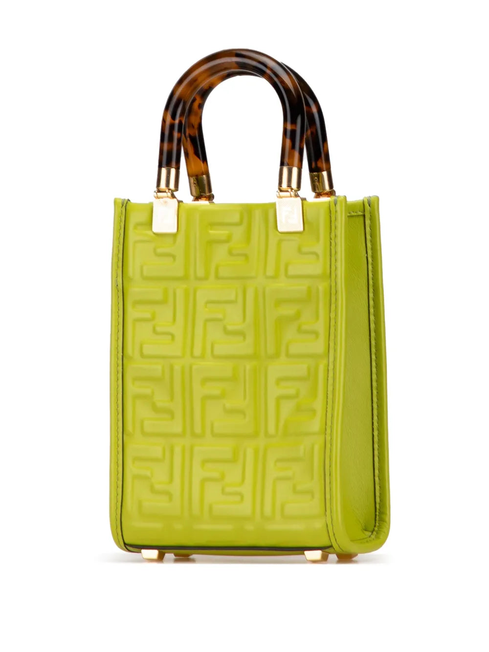 Pre-OwnedFendi Pre-Owned2010-2025 Mini Zucca Embossed Leather Sunshine Shopper Tote satchel