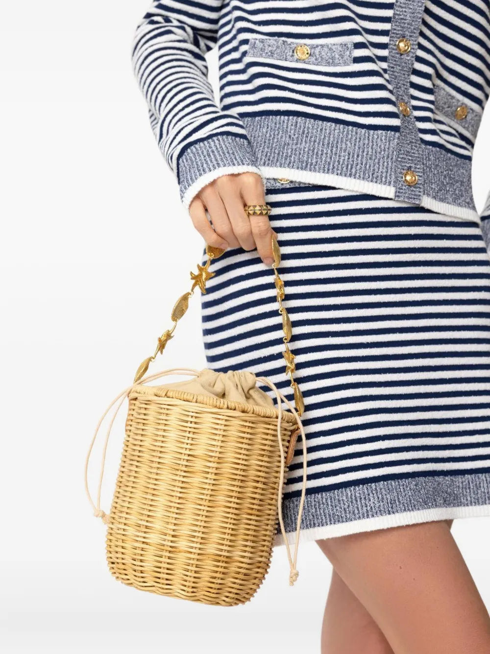 PoolsideIsland shell-embellished bucket bag