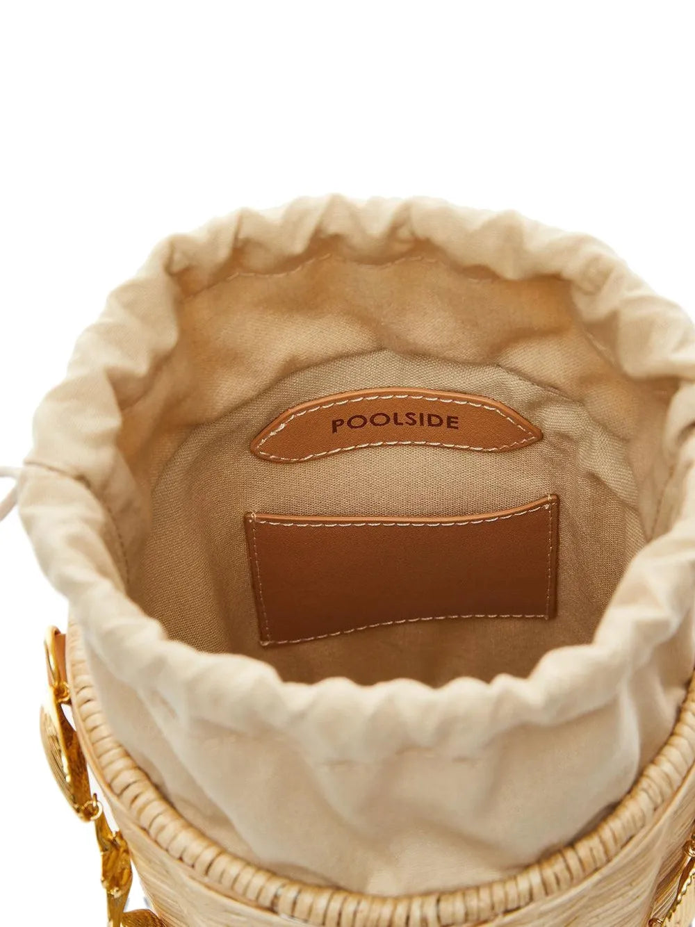 PoolsideIsland shell-embellished bucket bag