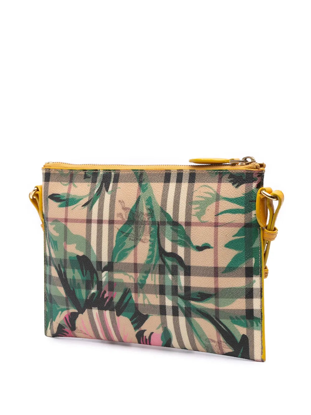 Pre-OwnedBurberry Pre-Owned2000-2017 Haymarket Check Coated Canvas Floral Print crossbody bag
