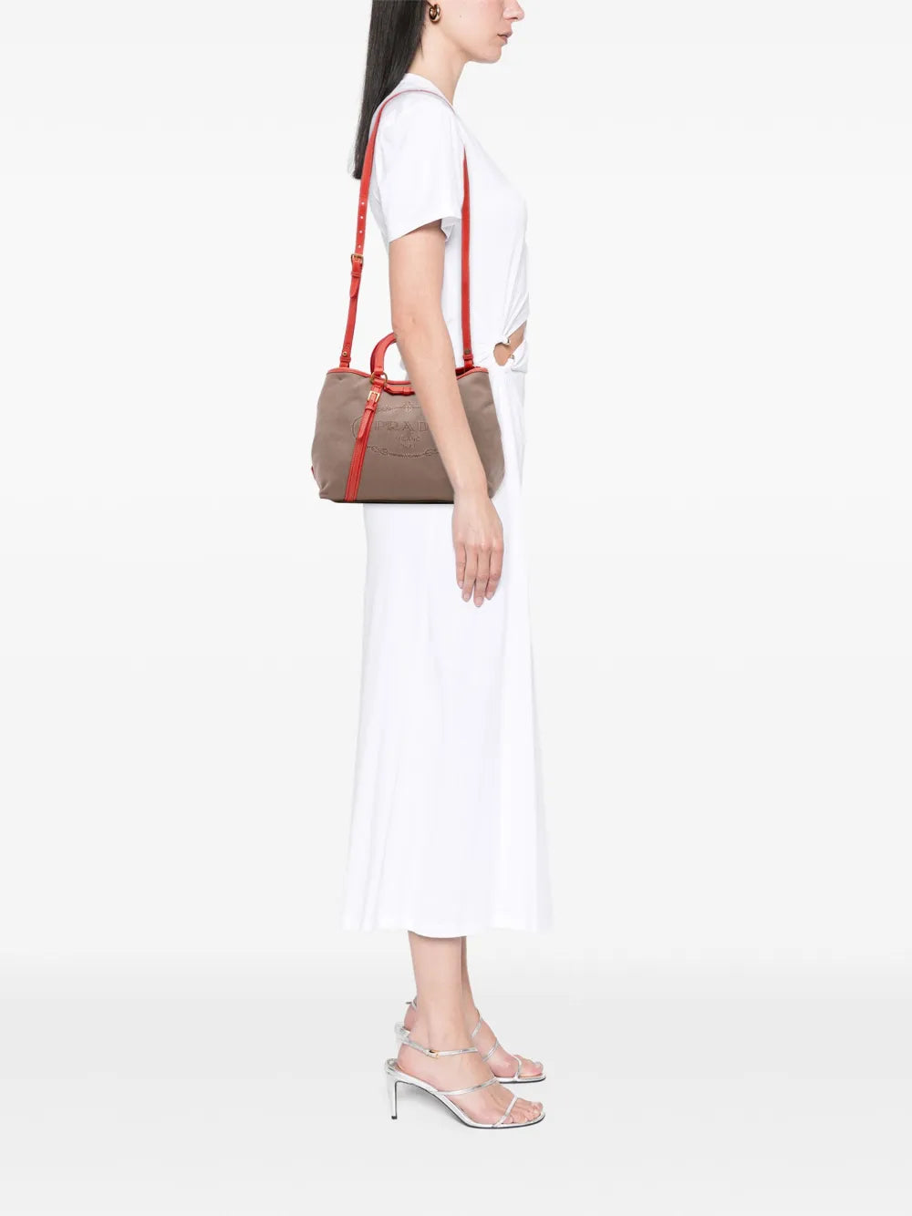 Pre-OwnedPrada Pre-Owned2013-2025 Canvas Canapa Logo Bow satchel