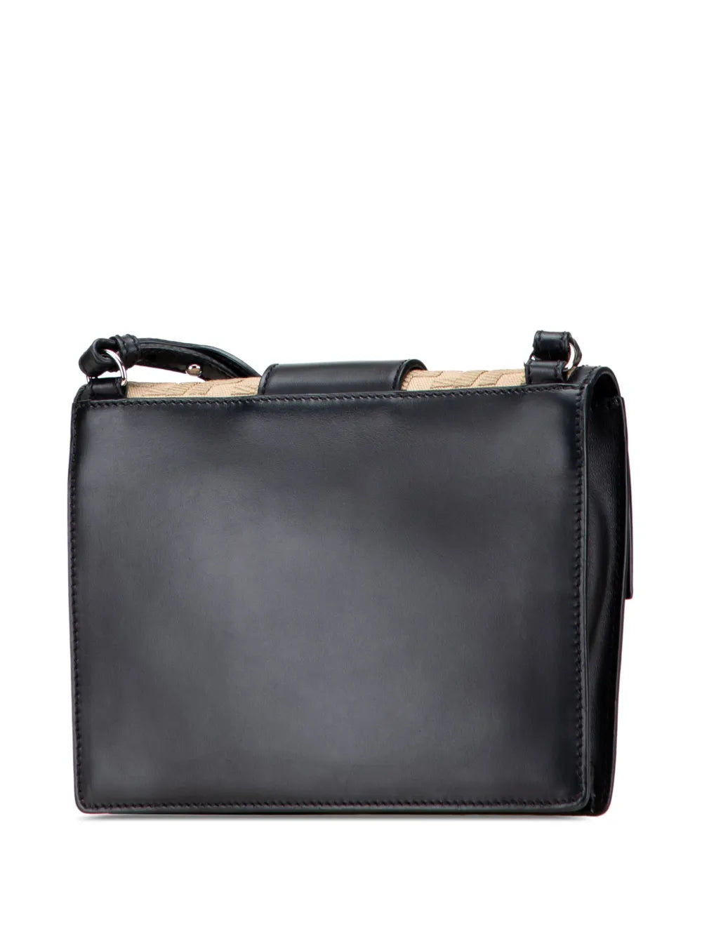 Pre-OwnedFendi Pre-Owned2010-2025 Calfskin and Canvas FF 1974 Flat Baguette crossbody bag