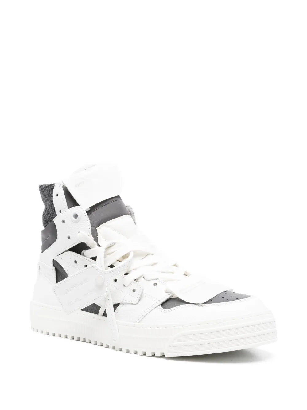 Off-White High-Top Leather Sneakers
