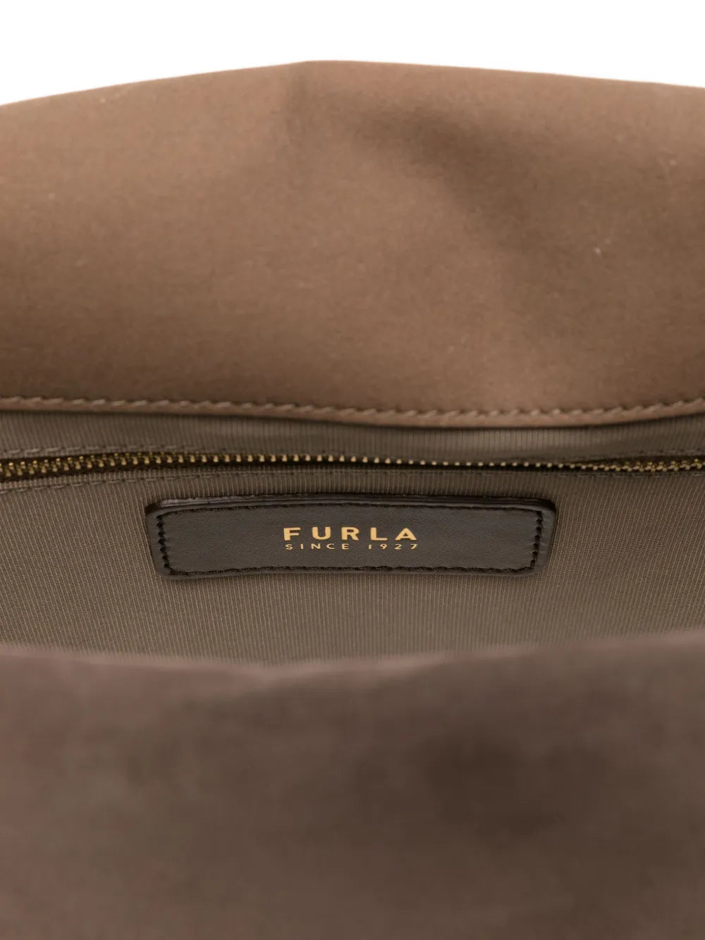 Furlacircular-detail leather backpack