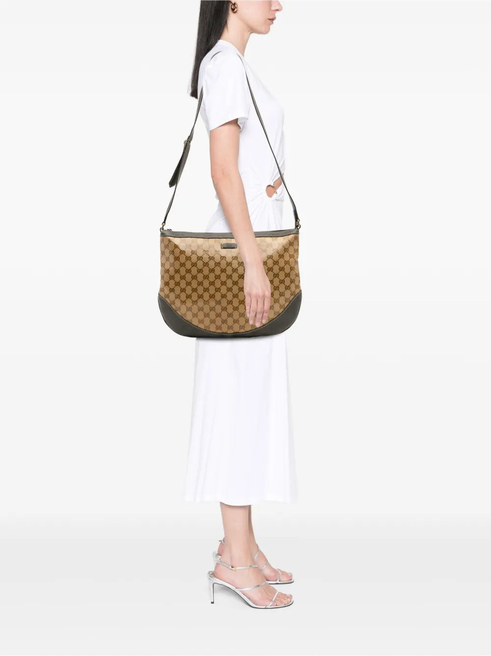 Pre-OwnedGucci Pre-Owned2016-2025 Large GG Crystal Half Moon crossbody bag