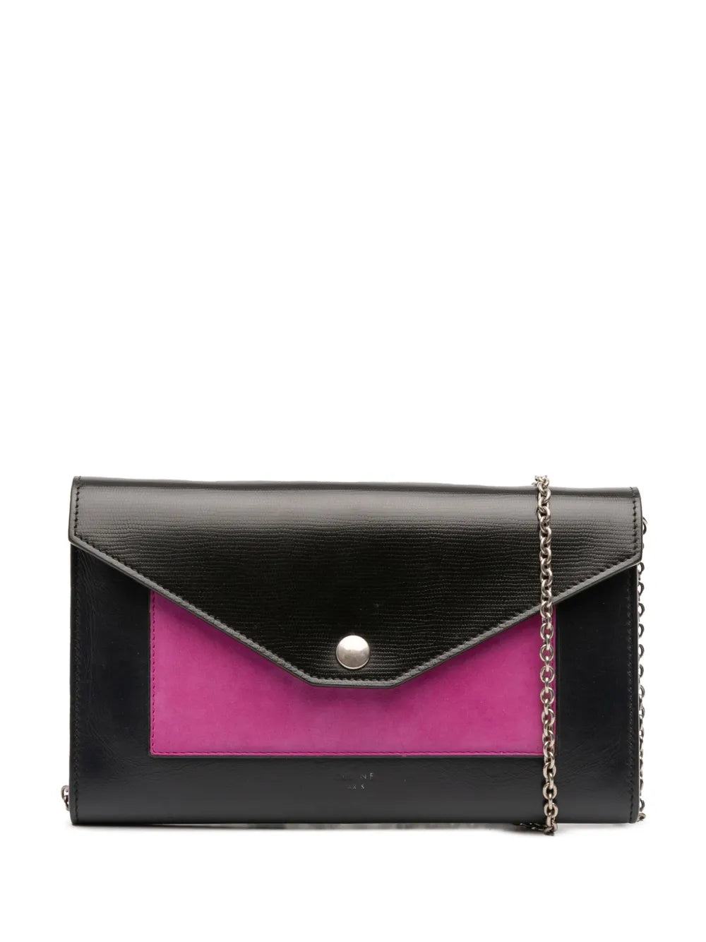 Pre-OwnedCeline Pre-Owned2016 Bicolor Leather Pocket Envelope Wallet On Chain crossbody bag