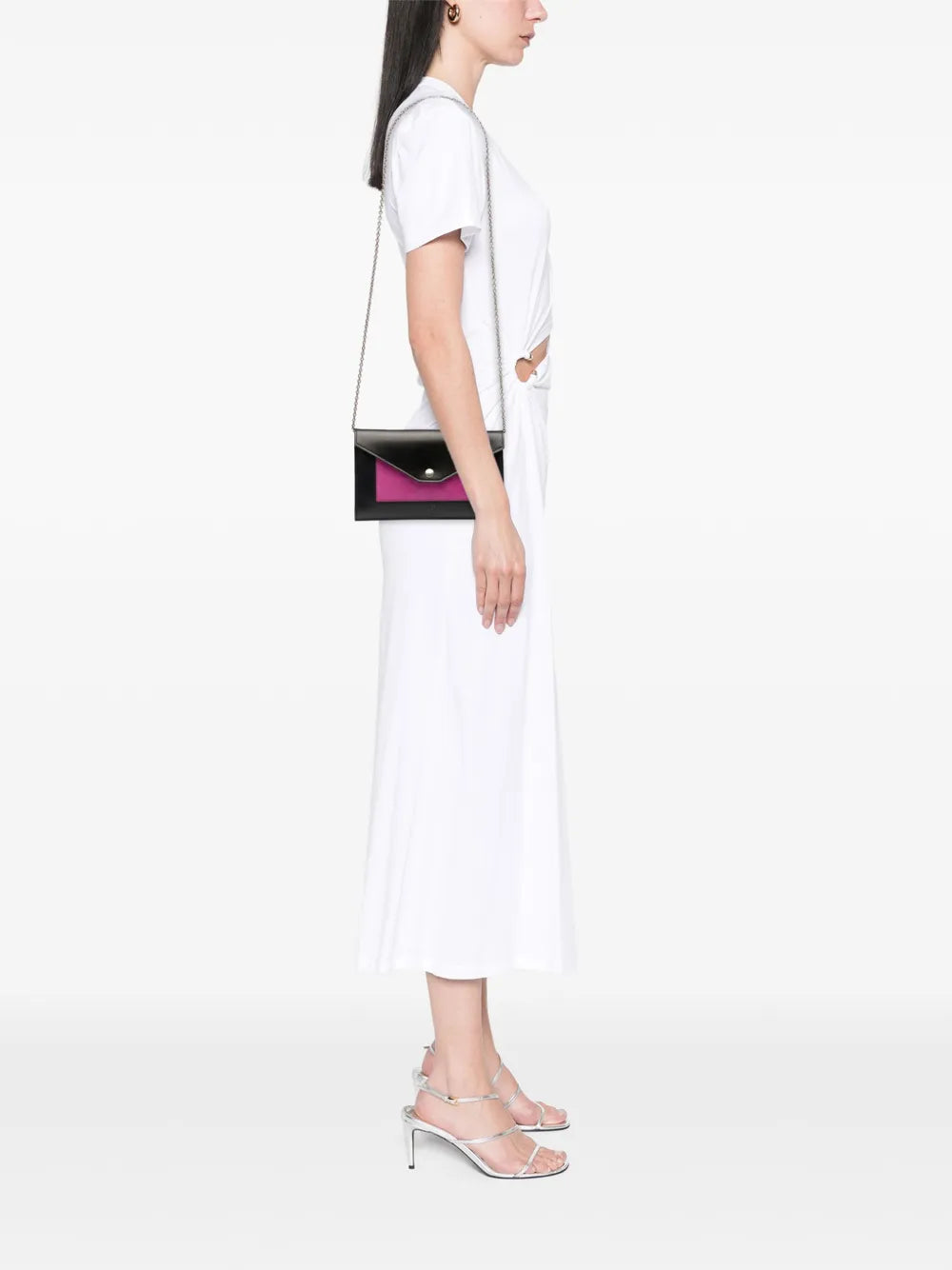Pre-OwnedCeline Pre-Owned2016 Bicolor Leather Pocket Envelope Wallet On Chain crossbody bag