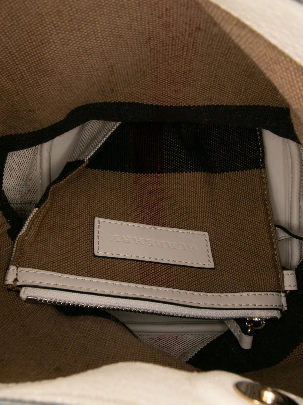 Pre-OwnedBurberry Pre-Owned2000-2017 Mini Mega Check Canvas Ashby Tassel bucket bag
