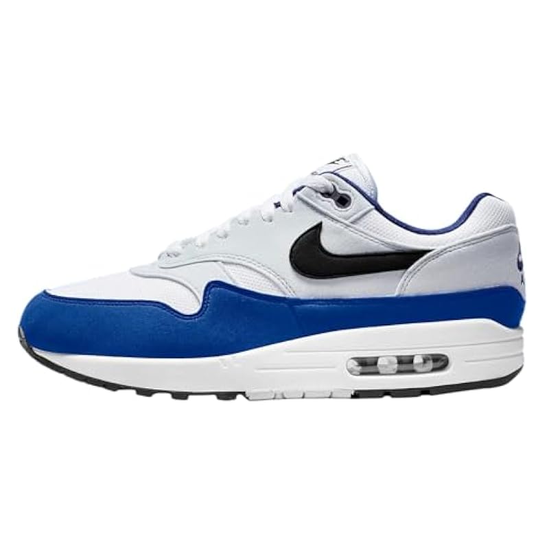  Air Max 1 Shoes White Black Deep Royal Blue
