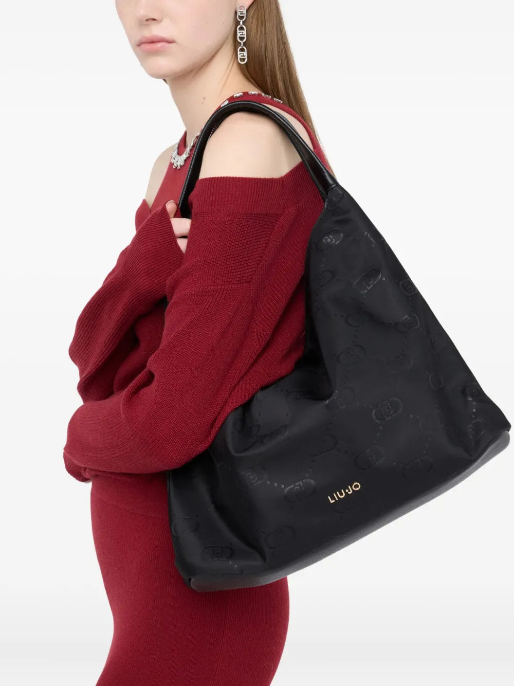 LIU JOlogo-print shoulder bag