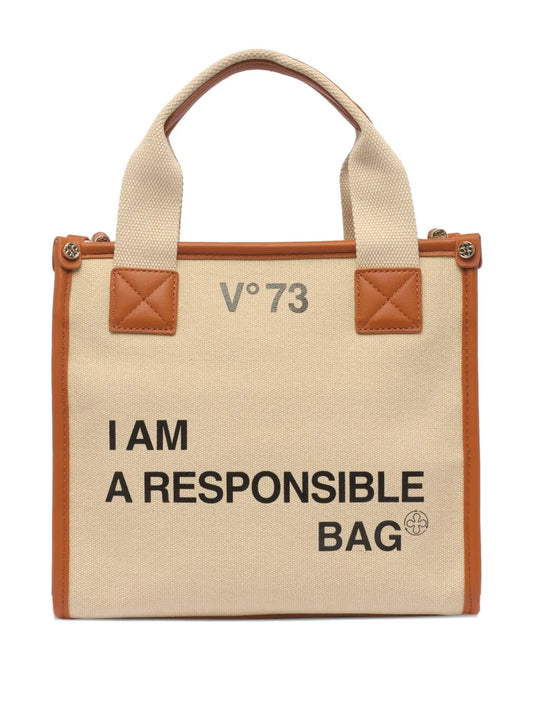 V3logo-detail top-handle tote bag