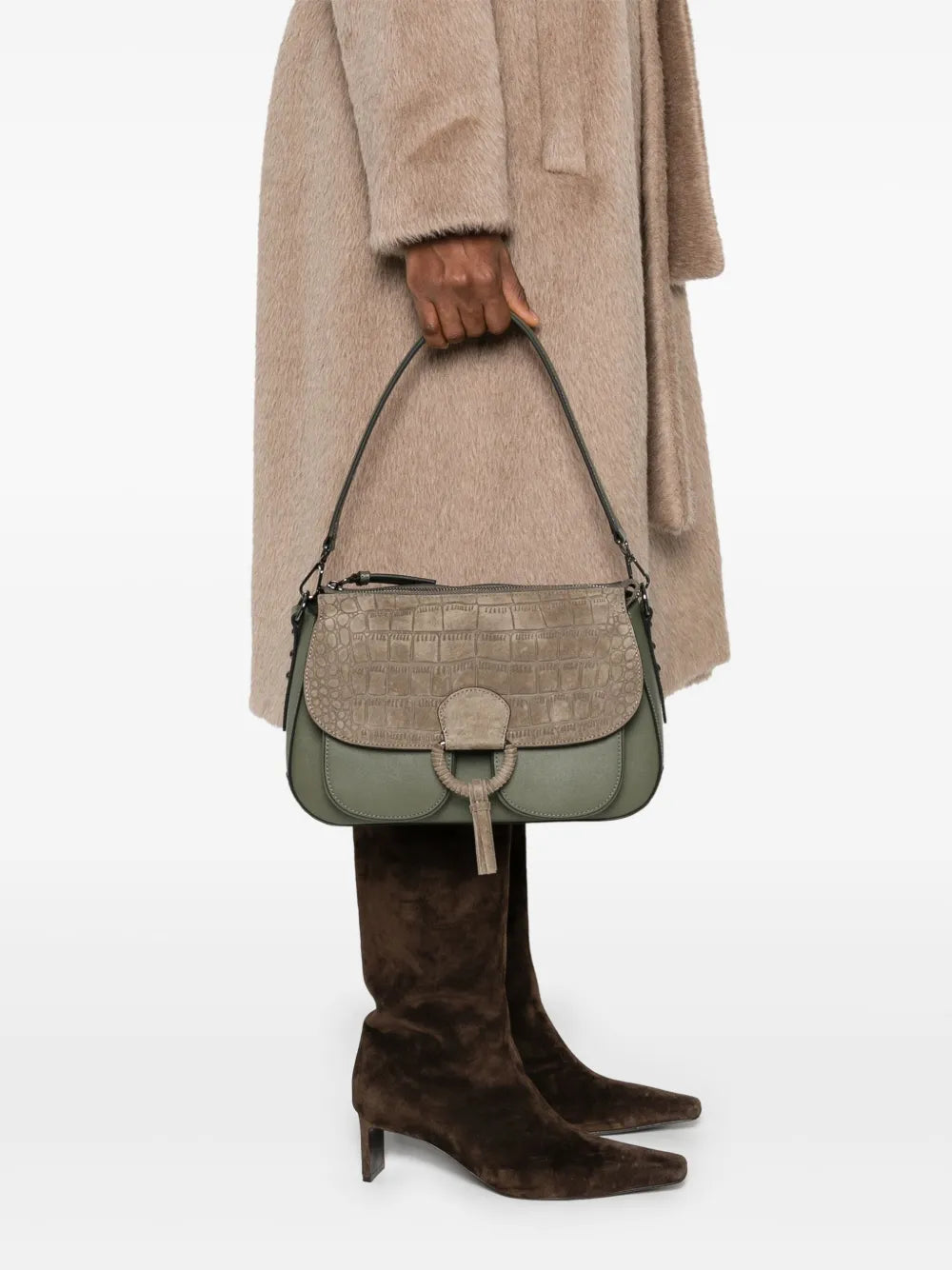 cromiaErmione crocodile-effect shoulder bag