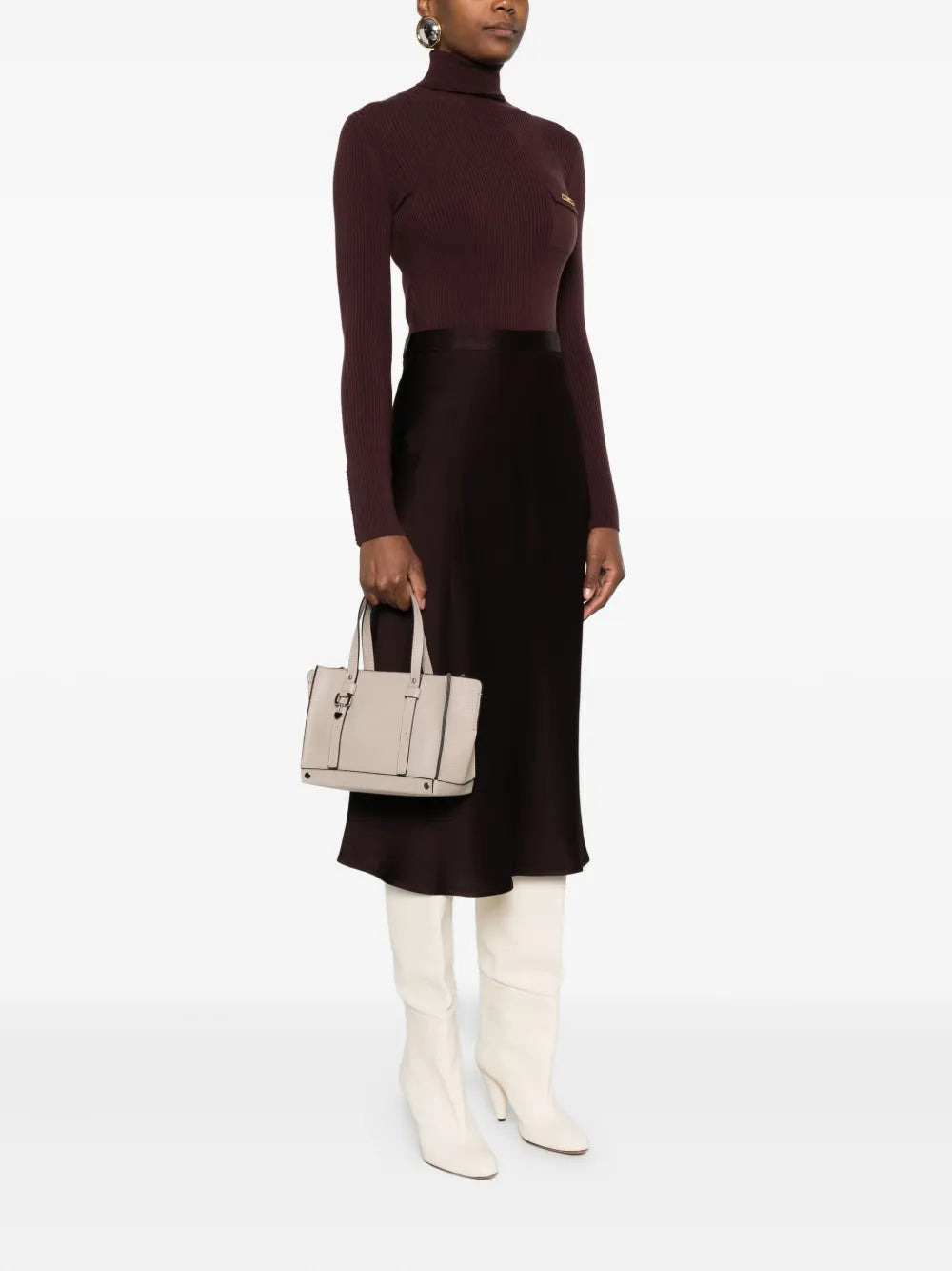 cromiaheart-charm leather tote bag