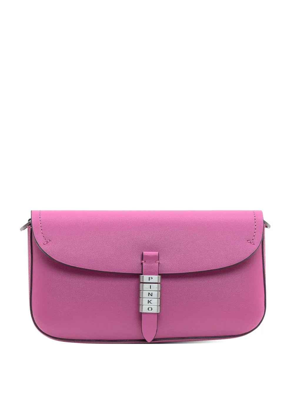 PINKOletter detail saddle flat cross body bag