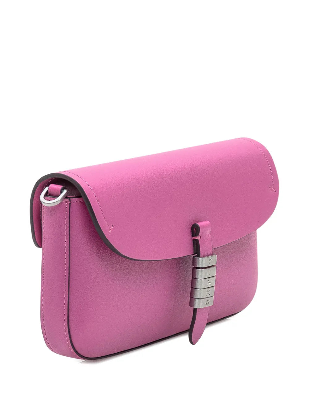 PINKOletter detail saddle flat cross body bag
