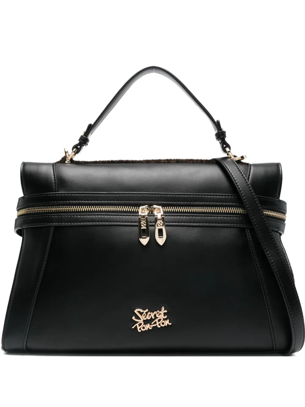 Secret Pon Pondouble-zip leather shoulder bag