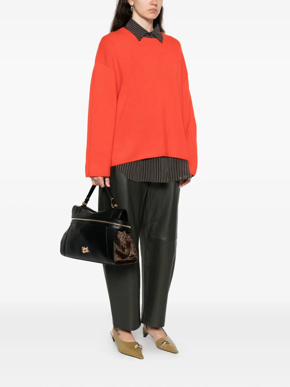 Secret Pon Pondouble-zip leather shoulder bag