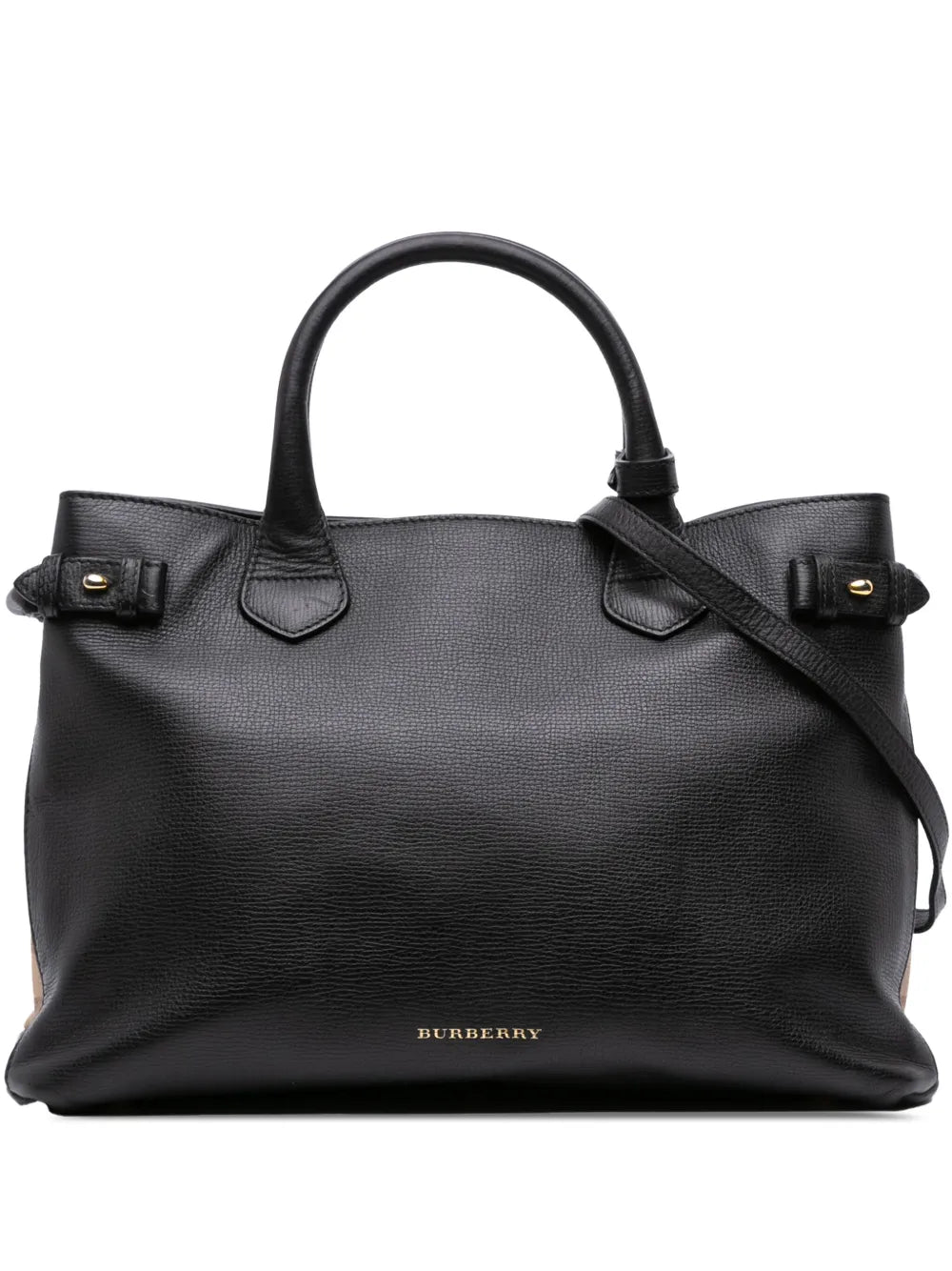 Pre-OwnedBurberry Pre-Owned2000-2017 Medium Leather and House Check Banner satchel