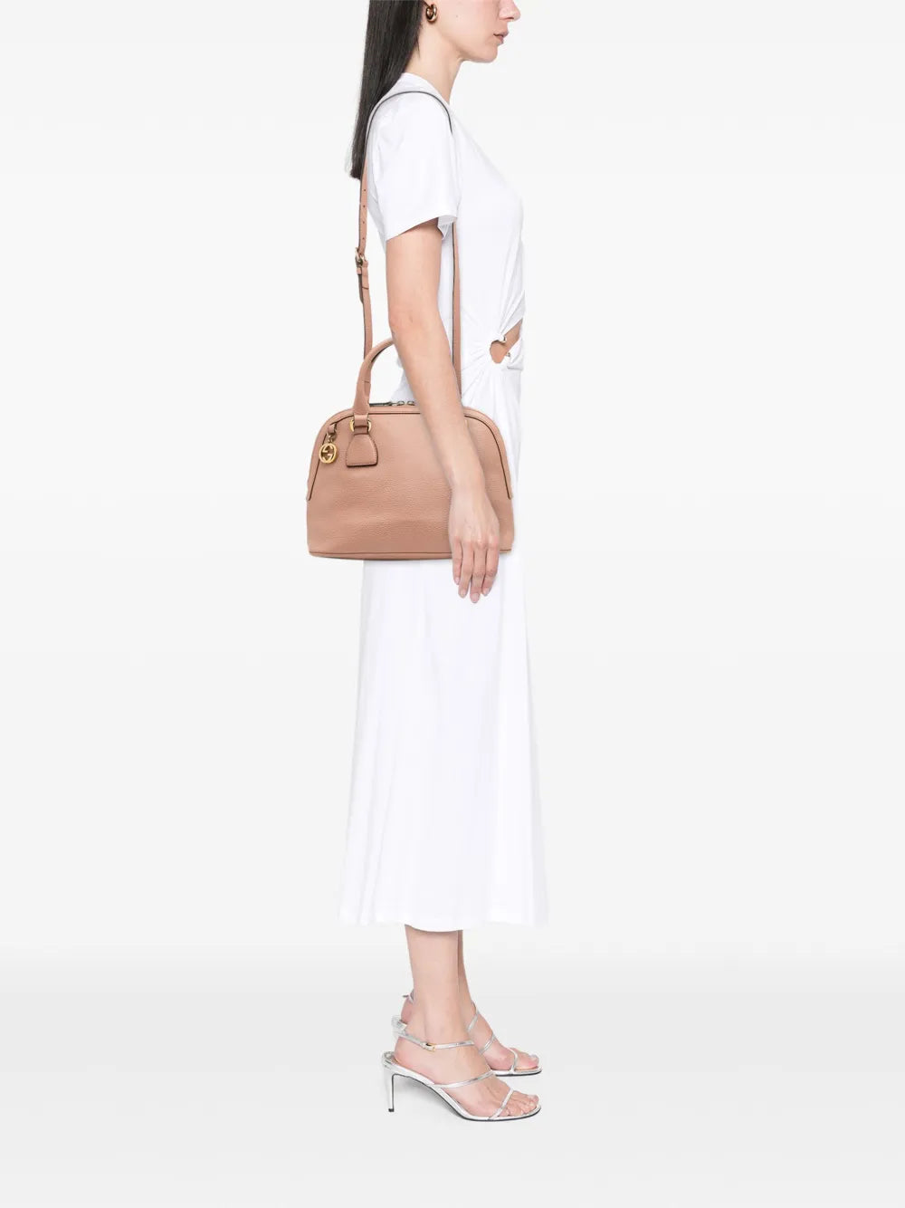 Pre-OwnedGucci Pre-Owned2016-2025 Small Dollar Calfskin GG Charm Dome satchel