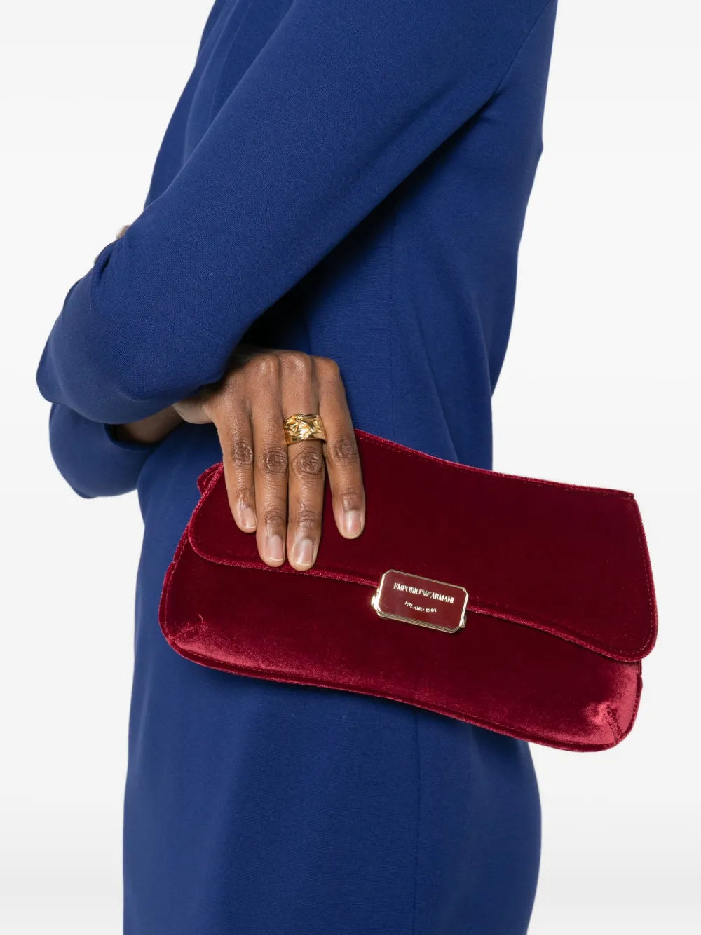 Emporio Armanilogo-plaque clutch bag