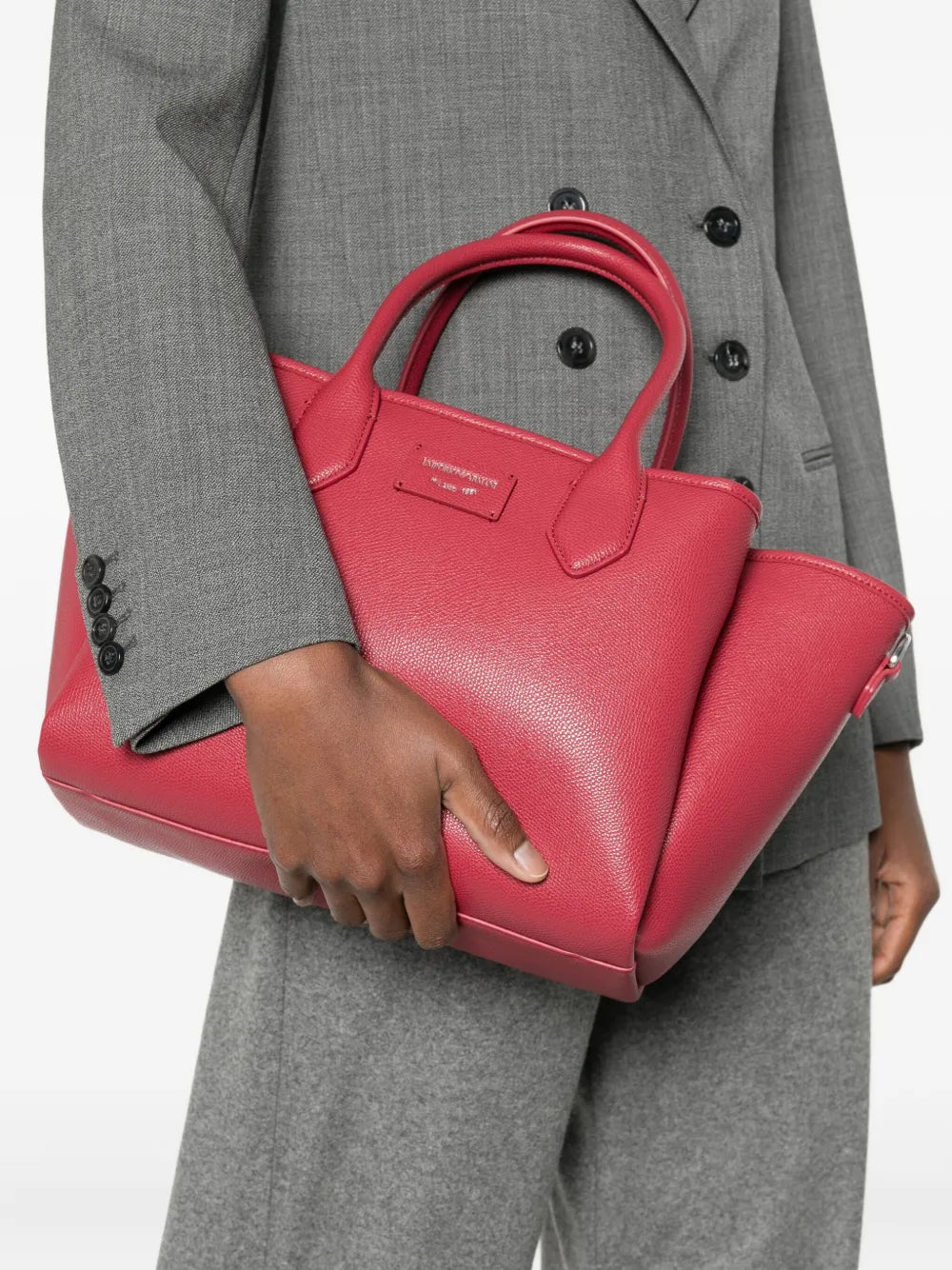 Emporio Armanilogo-patch tote bag