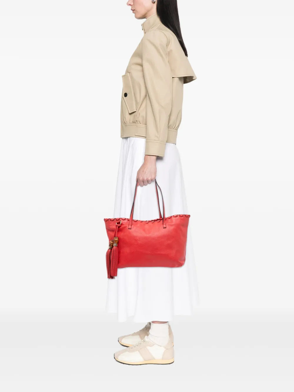 Pre-OwnedGucci Pre-Owned2016-2025 Leather Bamboo Tassel tote bag
