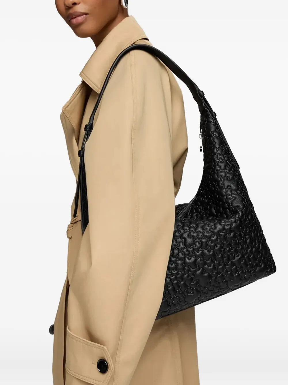 TOUSembossed zipped shoulder bag