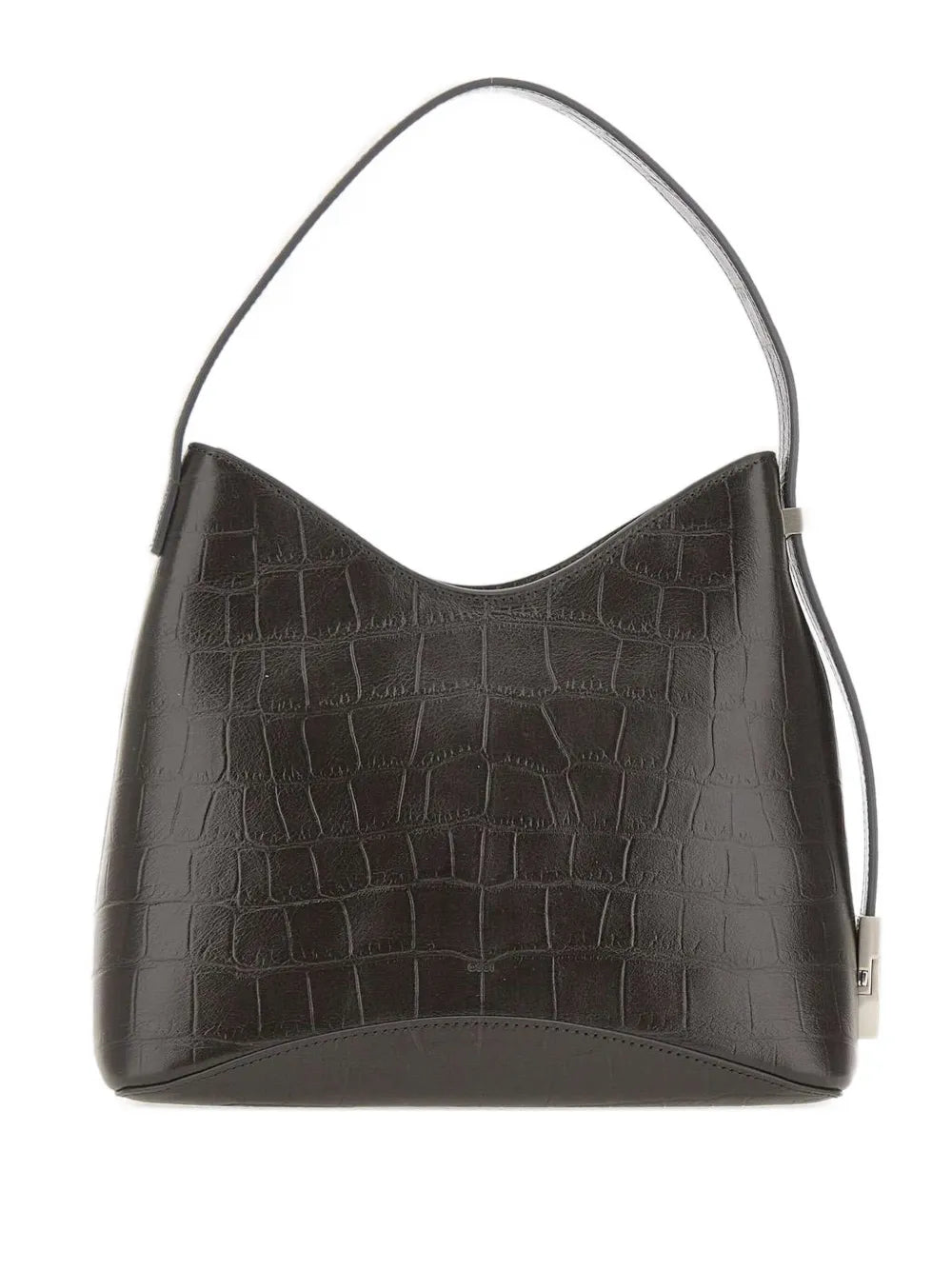 Osoicrocodile-effect leather shoulder bag