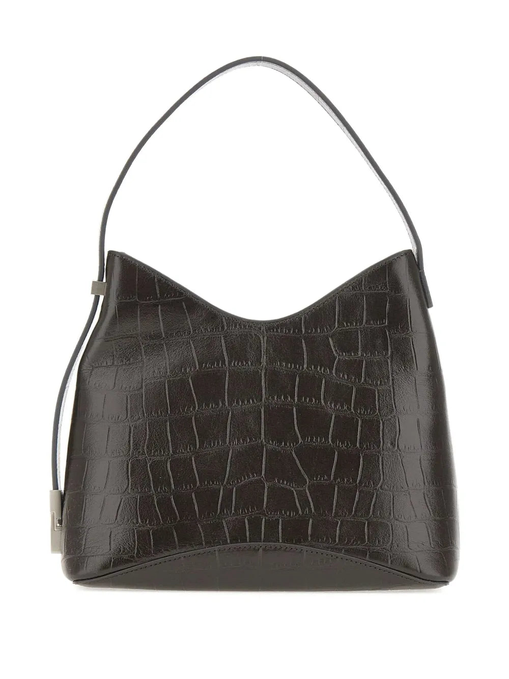 Osoicrocodile-effect leather shoulder bag