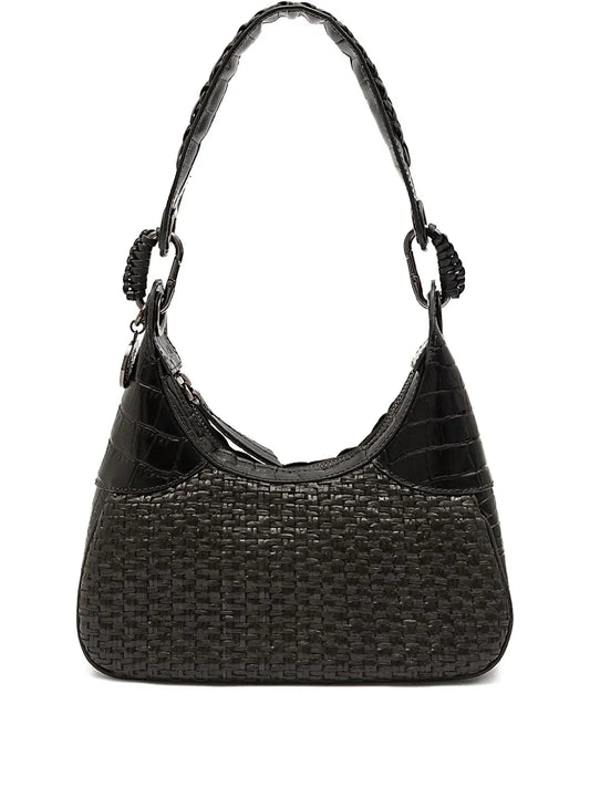 IslaMoon woven crocodile-effect shoulder bag