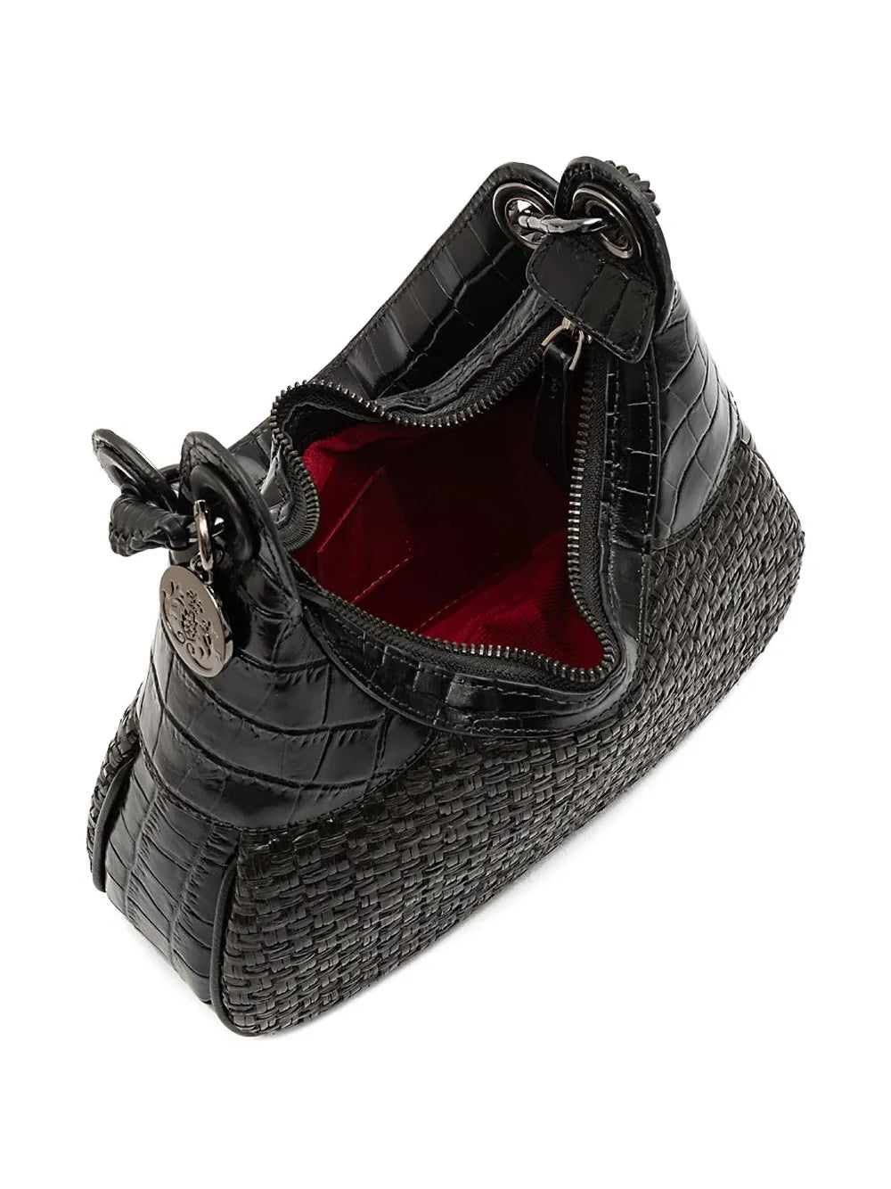 IslaMoon woven crocodile-effect shoulder bag
