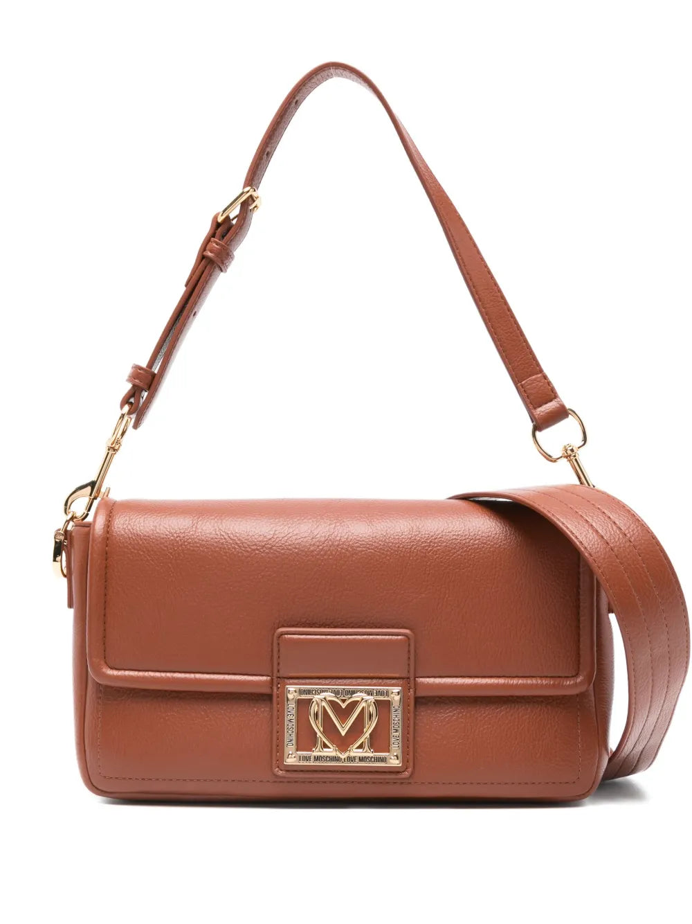 Love MoschinoLocked In logo-plaque shoulder bag