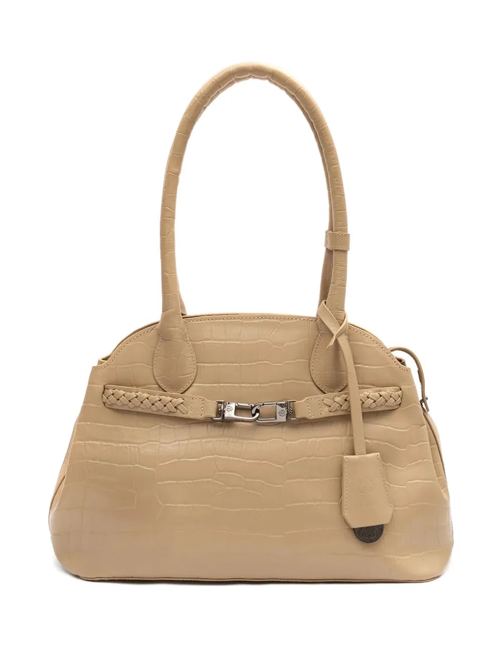 Islacroc-embossed braided shoulder bag