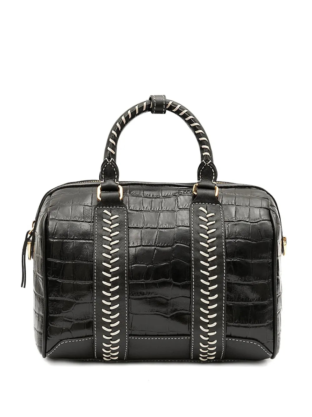 IslaMaia Bowling croc-embossed top handle shoulder bag