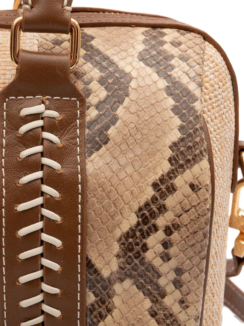 IslaMaia Bowling snakeskin stitched tote bag